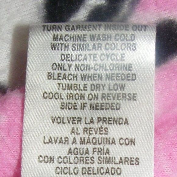 DISNEY Minnie Mouse Pajama Top, XL, Pink Fleece, Bows, Button front, Long sleeve - Picture 7 of 7